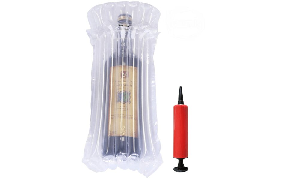 one of the best luxury travel accessories is an inflatable bottle bag