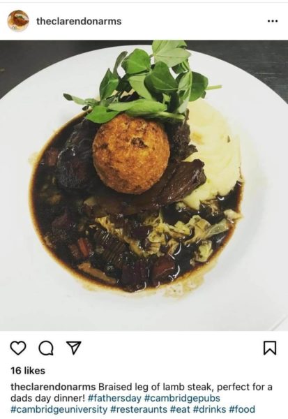 one of the best places to eat in cambridge is the clarendon arms