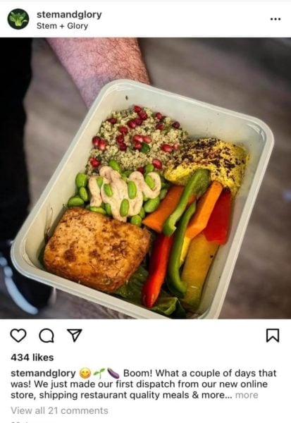 stem and glory is one of the best places to eat in Cambridge for vegan food