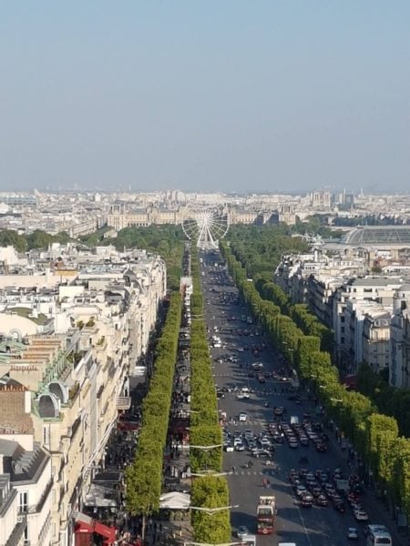 The view down champs elysees