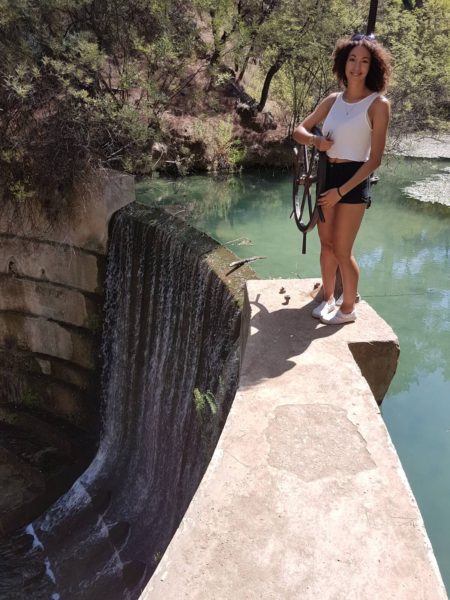 The top of the waterfall at Seven Springs