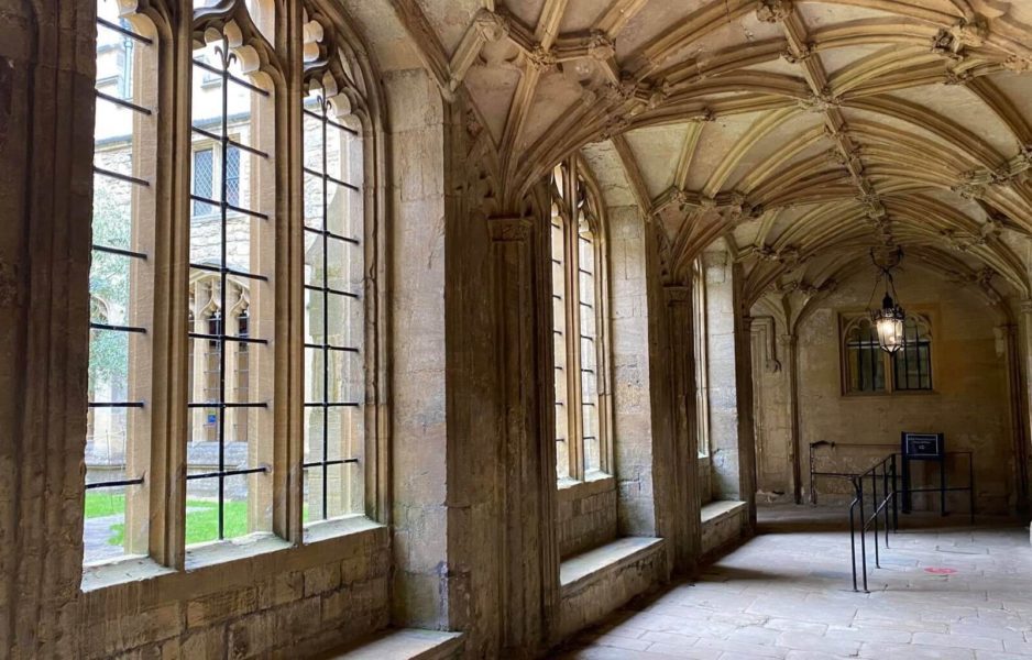 The inside of the beautiful college buildings in Oxford