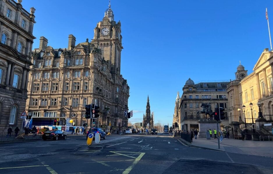 The streets of Edinburgh in December