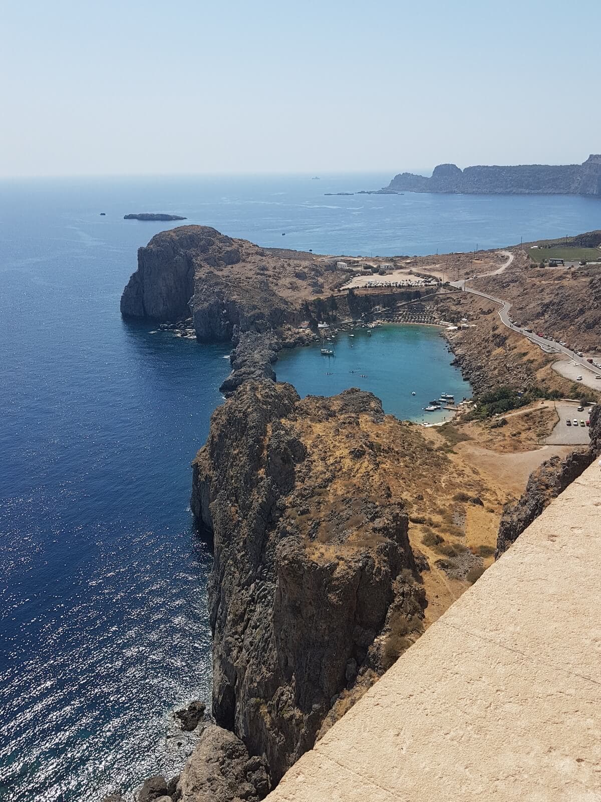 The stunning St Paul's Bay from above