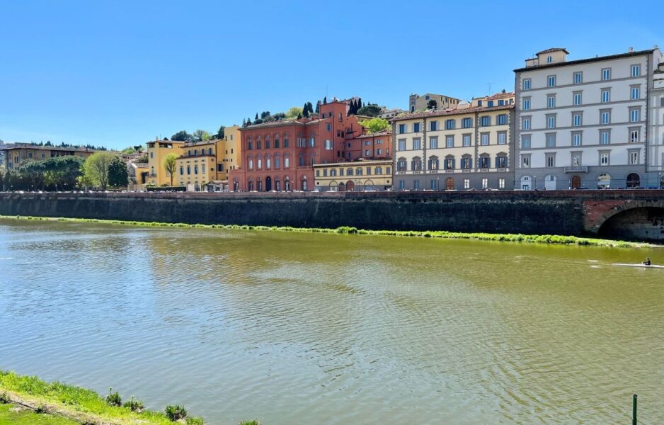 The view of the pretty streets of Florence over the River