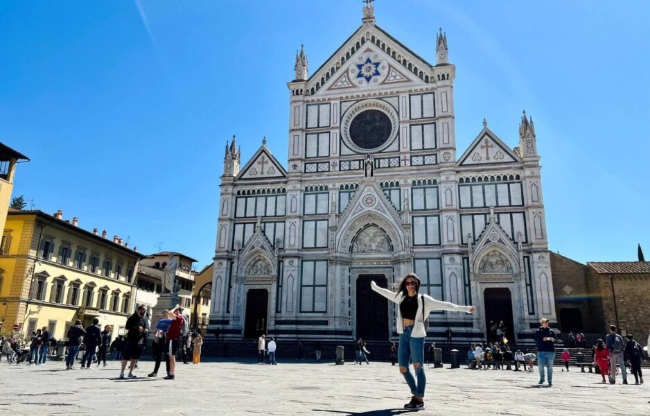 The beautiful Basilica of Santa Croce in Florence, Italy