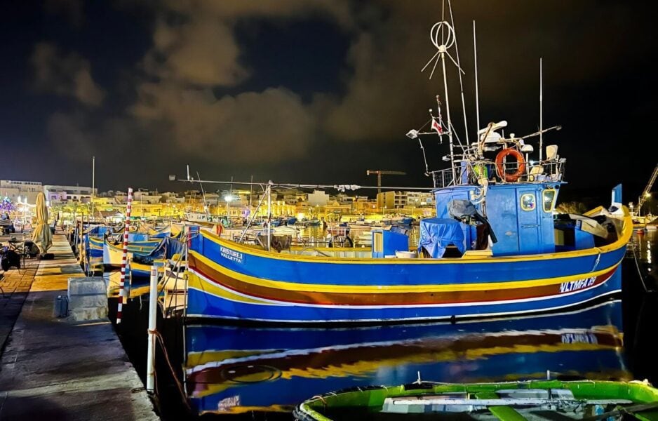 The iconic fishing boats in Marsaxlokk