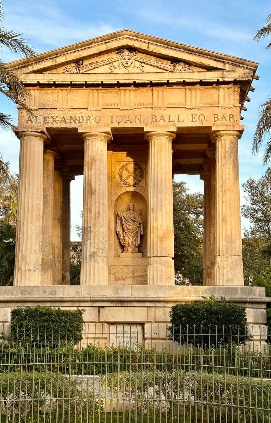temples in the barrakka gardens