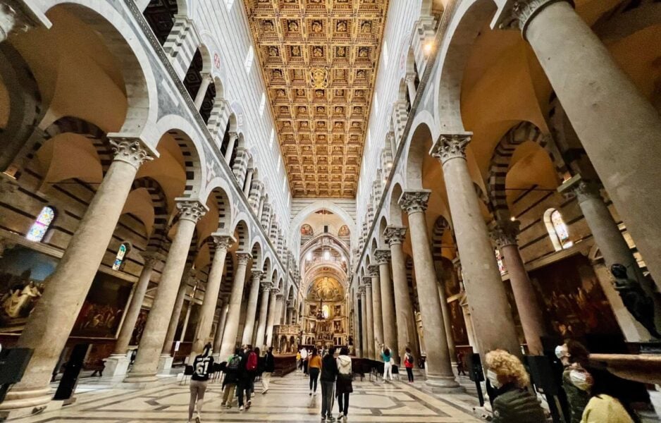 inside of the beautiful pisa cathedral
