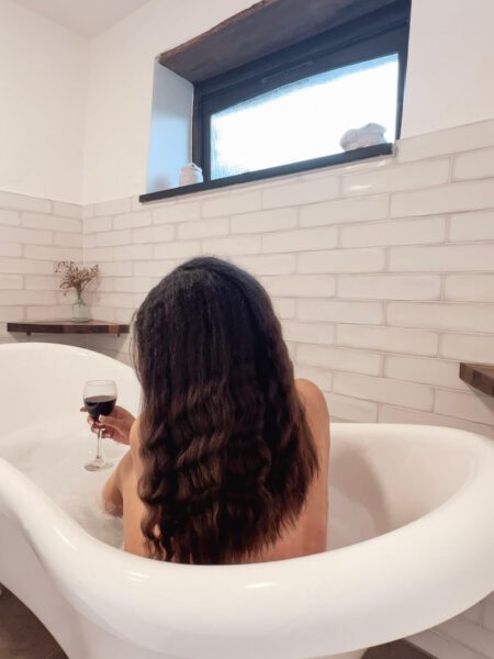 The bathroom at Barn Owl Cottage
