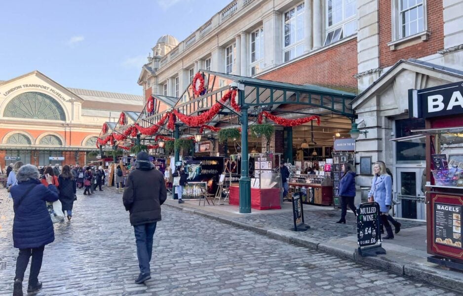 Covent Garden in London at Christmas