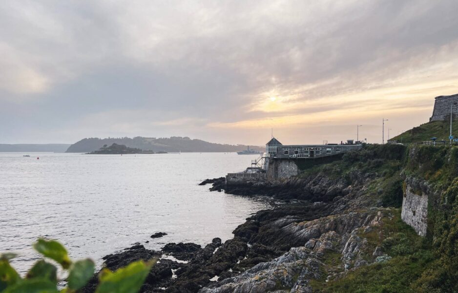 The sunset over Plymouth in Devon