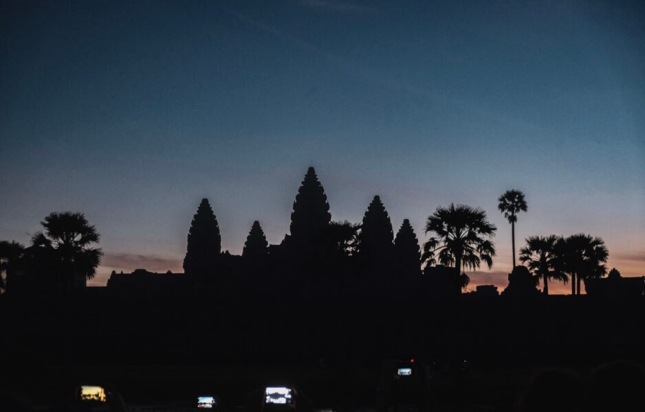 Trying to get a photo of Angkor Wat at sunrise was tricky because it was so busy