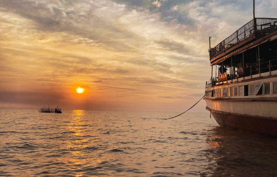 Beautiful sunsets over the Tonle Sap Lake, Cambodia