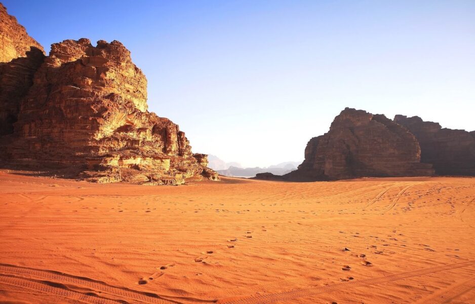 The desert in Jordan is one of the warmest places to visit in February