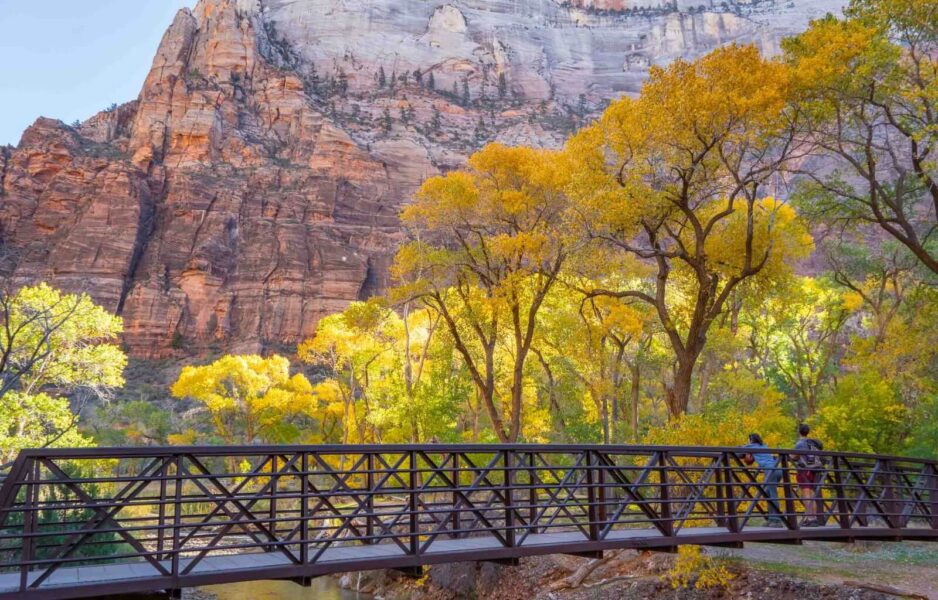 Zion national park is one of the best places to visit in the USA in autumn