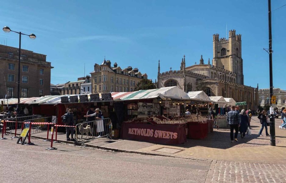 The Market Square in Cambridge