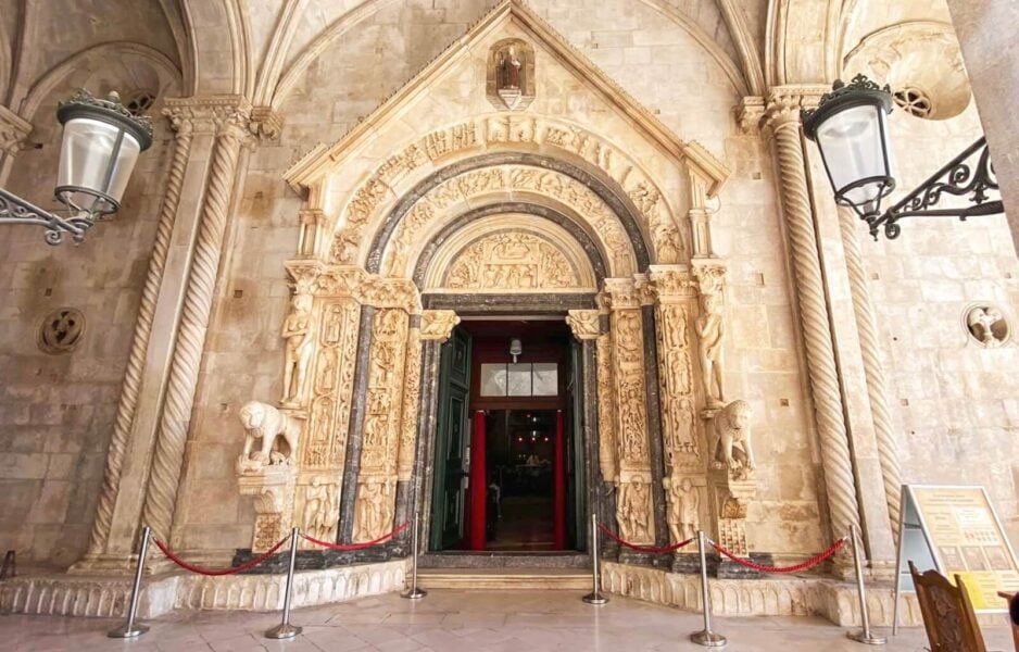 Inside the Cathedral of San Lorenzo in Trogir, Croatia