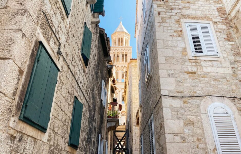 Donmius Cathedral tower in the old town of Split