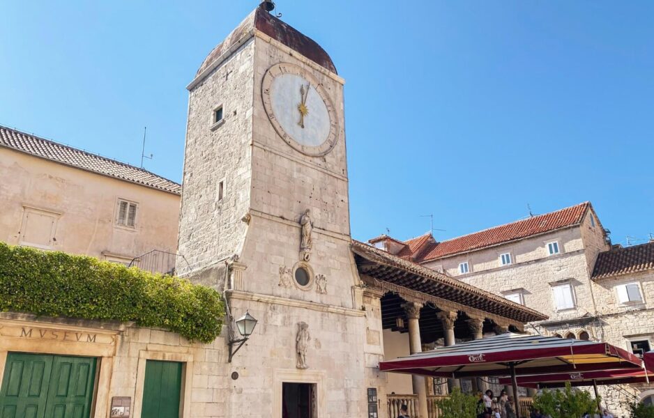 The clock tower in Trogir, Croatia