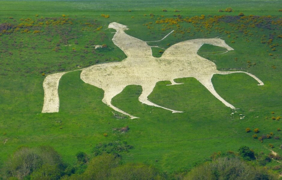 The horse carved into the hillside near Weymouth in Dorset