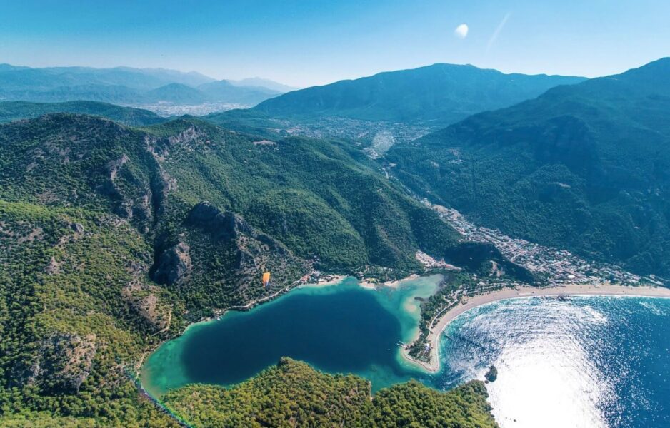 The views of the blue lagoon from above - one of the best reasons to go paragliding in Oludeniz