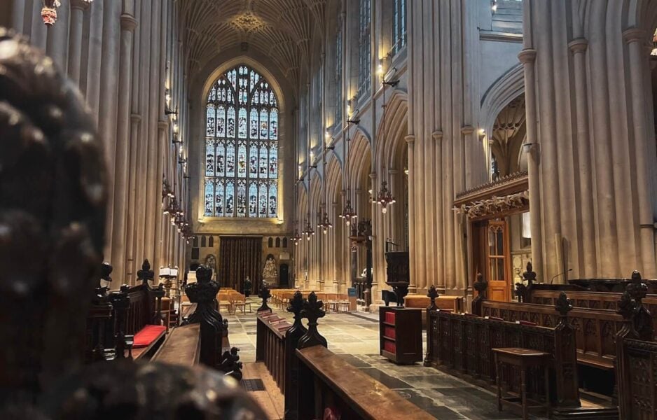 The inside of Bath Abbey