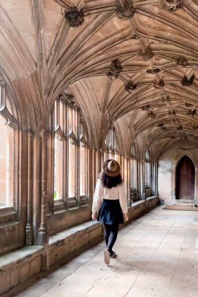 Walking down the corridor at Lacock Abbey