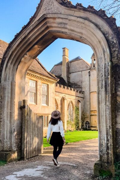The archway to enter Lacock Abbey - a wonderful place to visit during a weekend in Bath