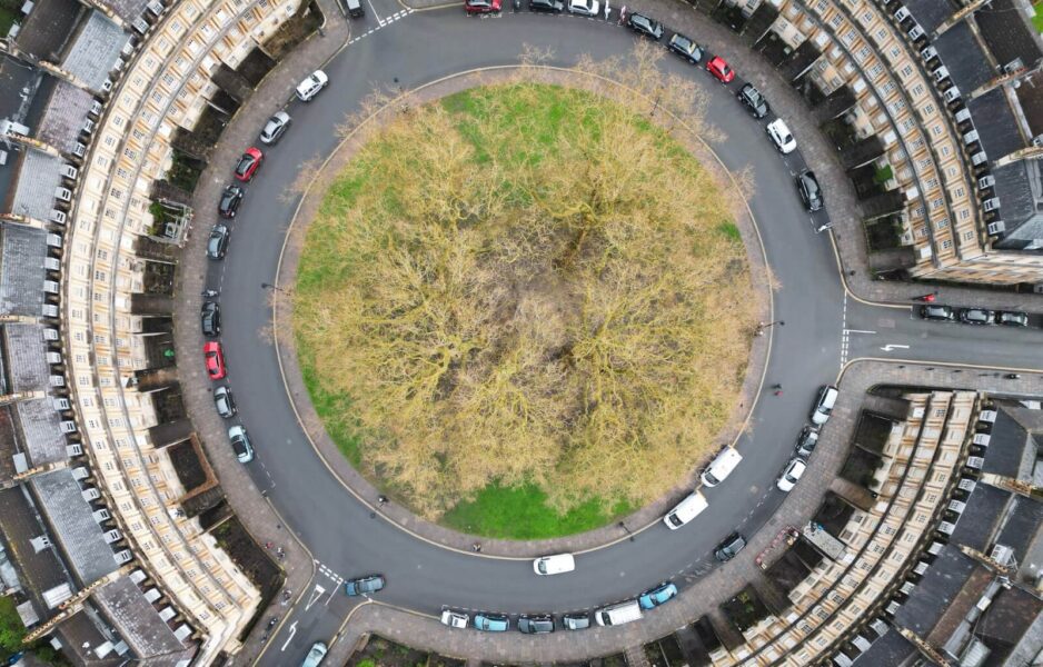 The Circle in Bath from above