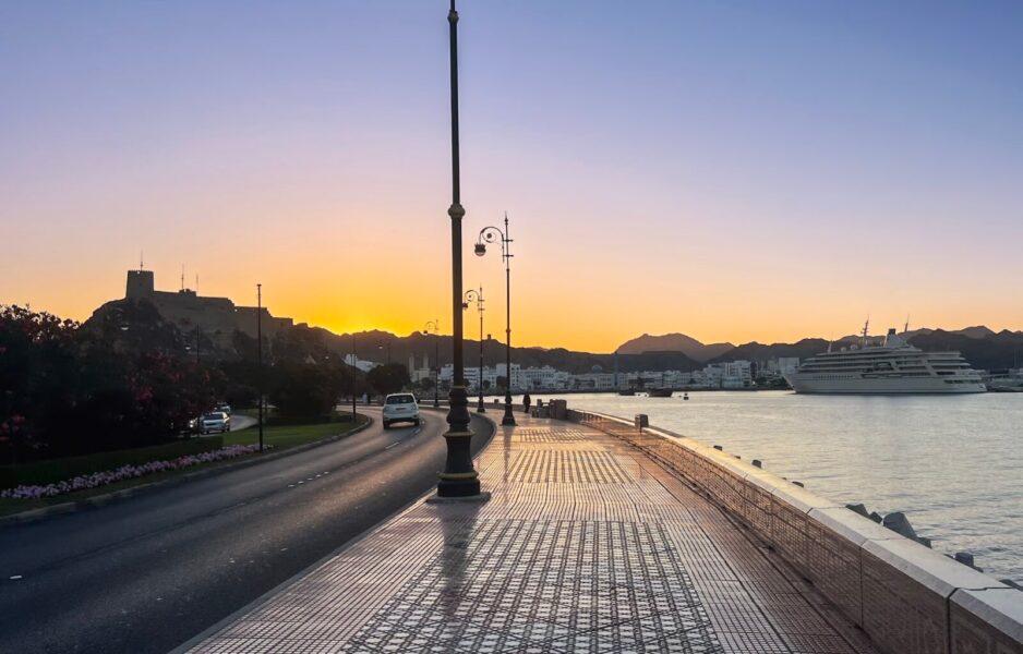 Another beautiful sunset we saw when we were renting a car in Oman. This was also in Muscat