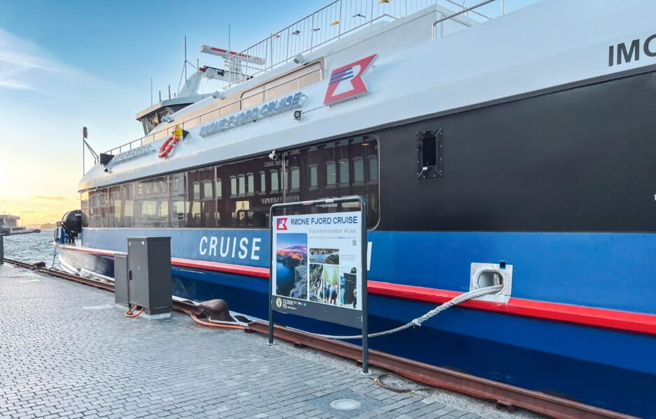 One of the boats that offer fjord cruises in Stavanger