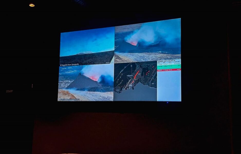 Watching the live footage of the volcano at grindavik before the Icelandic Lava Show begun