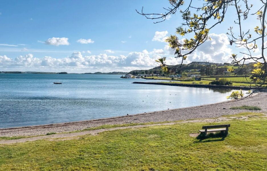 The beautiful lake near the swords
