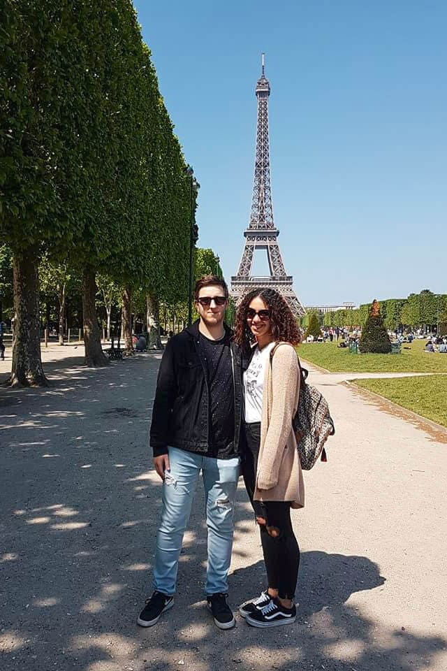 Us at the Eiffel Tower in Paris