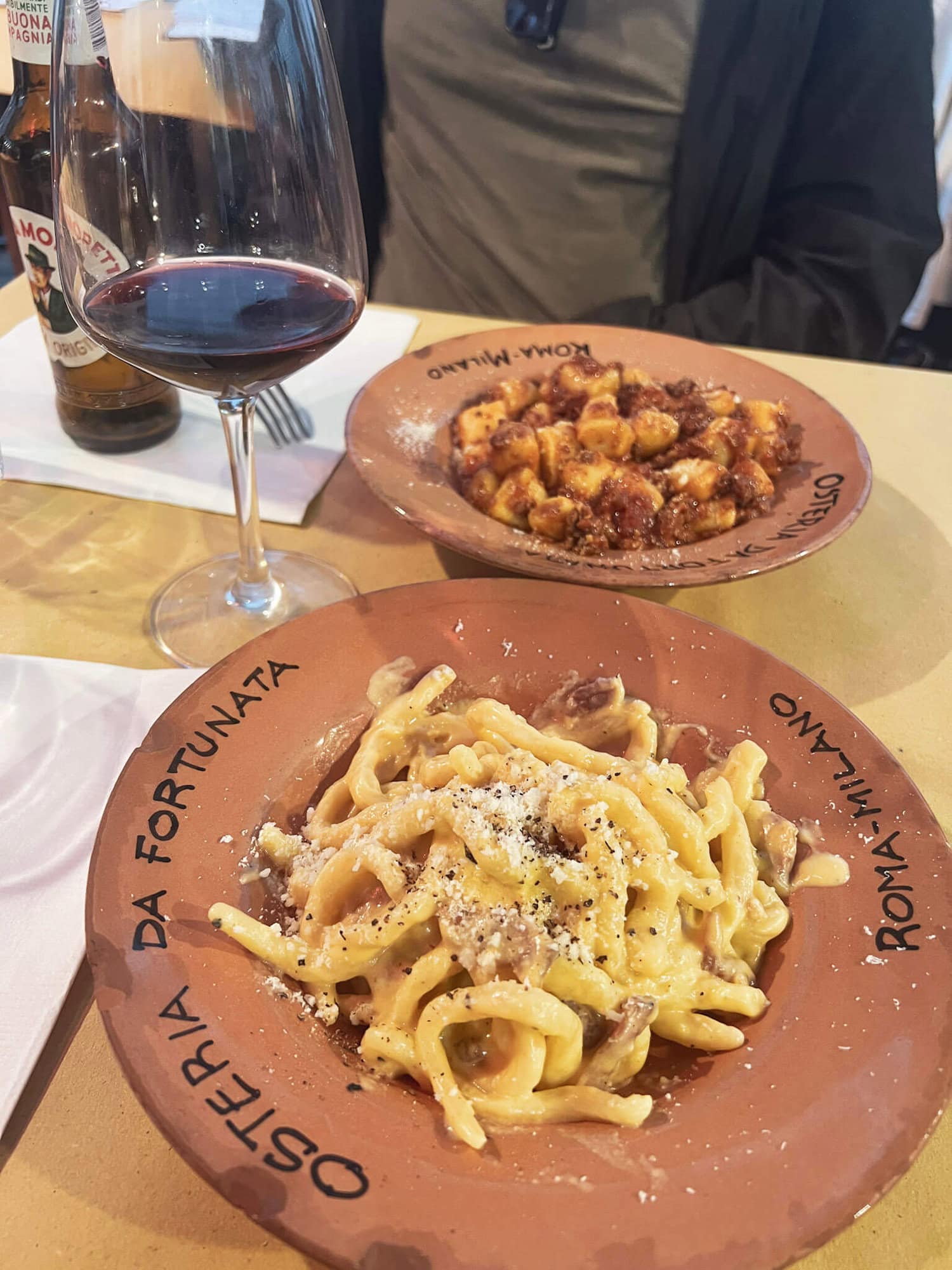 Our dinner at Osteria da Fortunata
