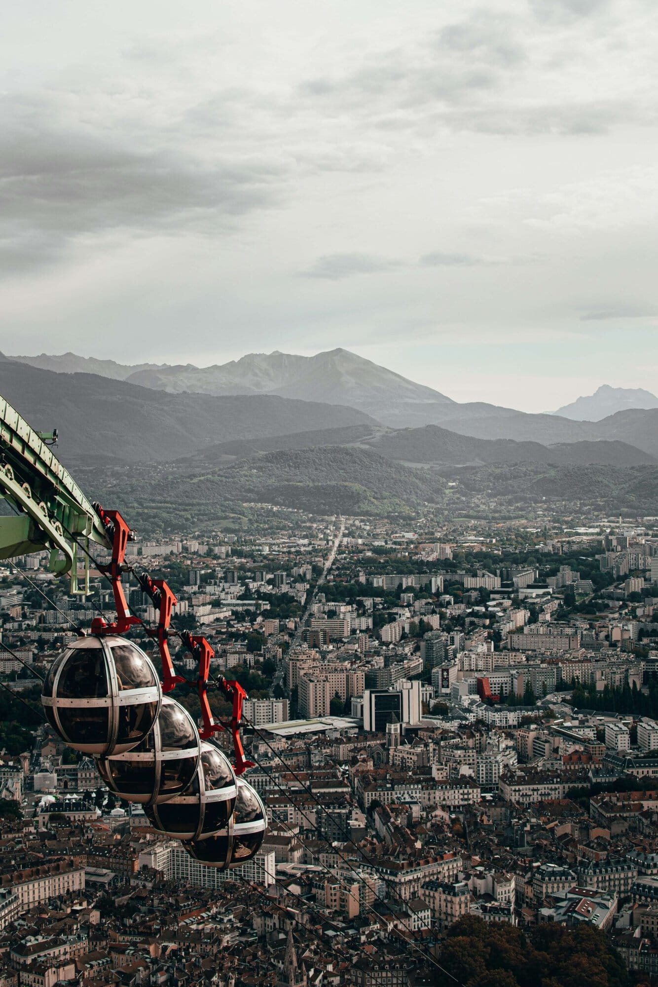 The chairlift in Grenoble in winter