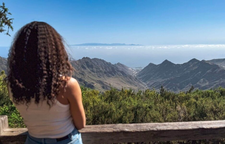 The viewpoint during the trail of the senses hike
