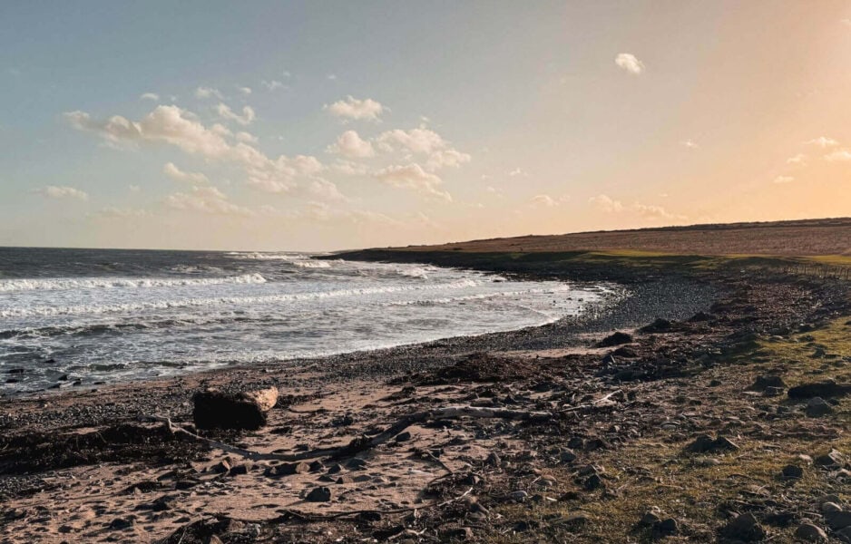 The sunset on our walk back from Dunstanburgh Castle